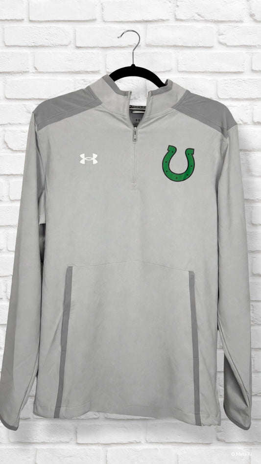 Long Sleeve Grey Half Zip with Horseshoe